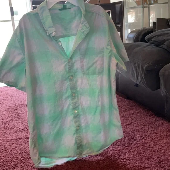 Mint Green Shirt & Light Gray - Picture 2 of 2